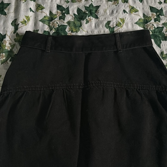 ZARA Asymmetrical Black Denim Skirt with Belt and Raw Hem - Picture 10 of 11